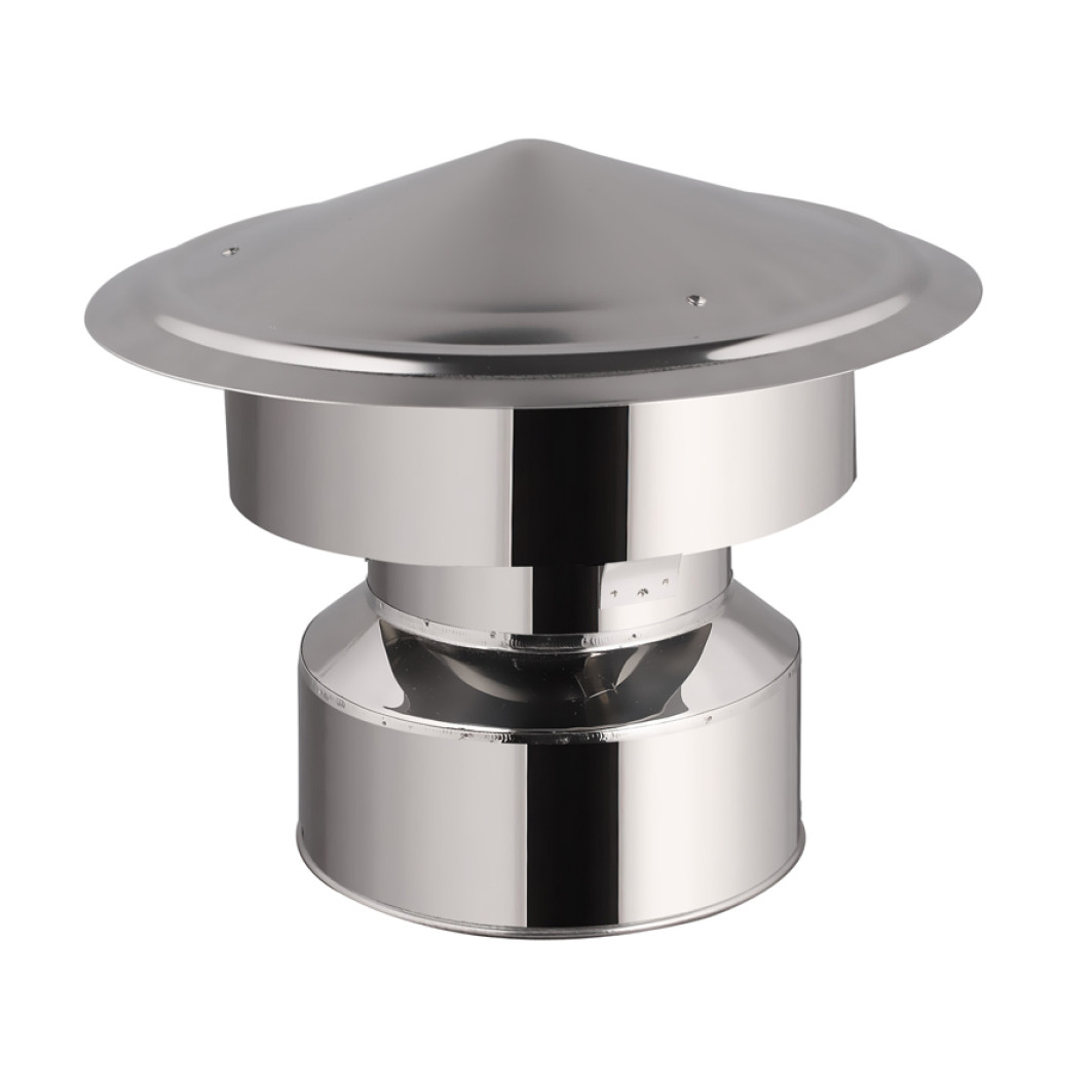 ROESTVRIJSTALEN REGENKAP MET WINDBESCHERMING Ø 130-150-180-200MM