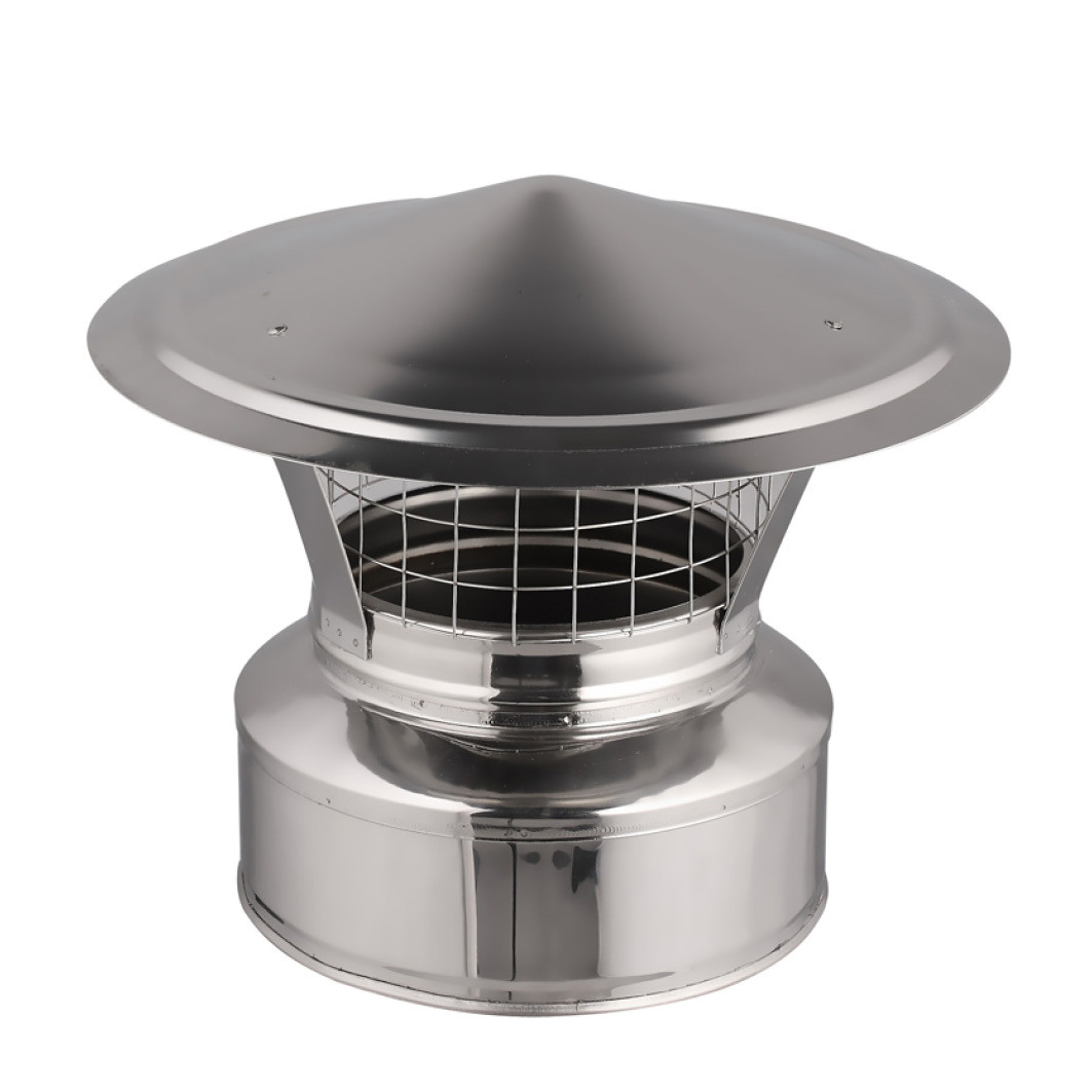 ROESTVRIJSTALEN REGENKAP MET VONKBESCHERMING Ø 130-150-180-200MM