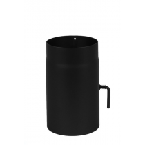 KACHELPIJP 250mm LENGTE-ELEMENT - MET REGULATIEKLEP - Ø150MM ZWART
