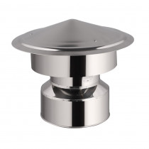 ROESTVRIJSTALEN REGENKAP MET WINDBESCHERMING Ø 130-150-180-200MM