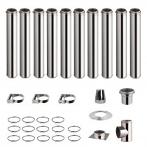 Roestvrijstalen kachelpijp set 10,7m dubbelwandig Ø 130-150-180-200mm 