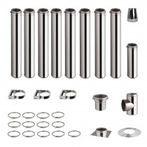 Roestvrijstalen kachelpijp set 9,2m dubbelwandig Ø 130-150-180-200mm 