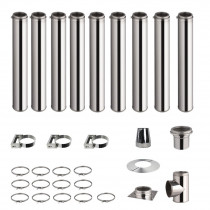 Roestvrijstalen kachelpijp set 9,7m dubbelwandig Ø 130-150-180-200mm 