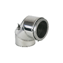 ROESTVRIJSTALEN KACHELPIJP 90° BOCHT MET INSPECTIELUIK  Ø 130-150-180-200MM