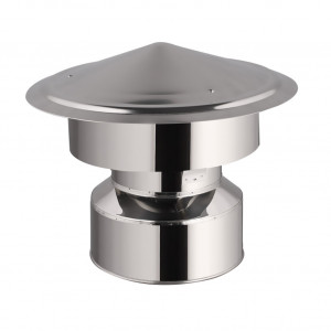ROESTVRIJSTALEN REGENKAP MET WINDBESCHERMING Ø 130-150-180-200MM