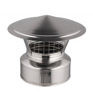 ROESTVRIJSTALEN REGENKAP MET VONKBESCHERMING Ø 130-150-180-200MM